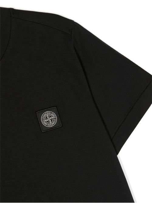 T shirt nera maniche corte STONE ISLAND KIDS | 781620147V0029